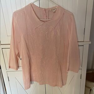 April Cornell Light Pink Embroidered Blouse